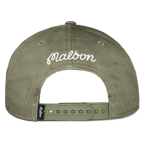Malbon Golf Cap - M Script Snapback - Military Green FA26