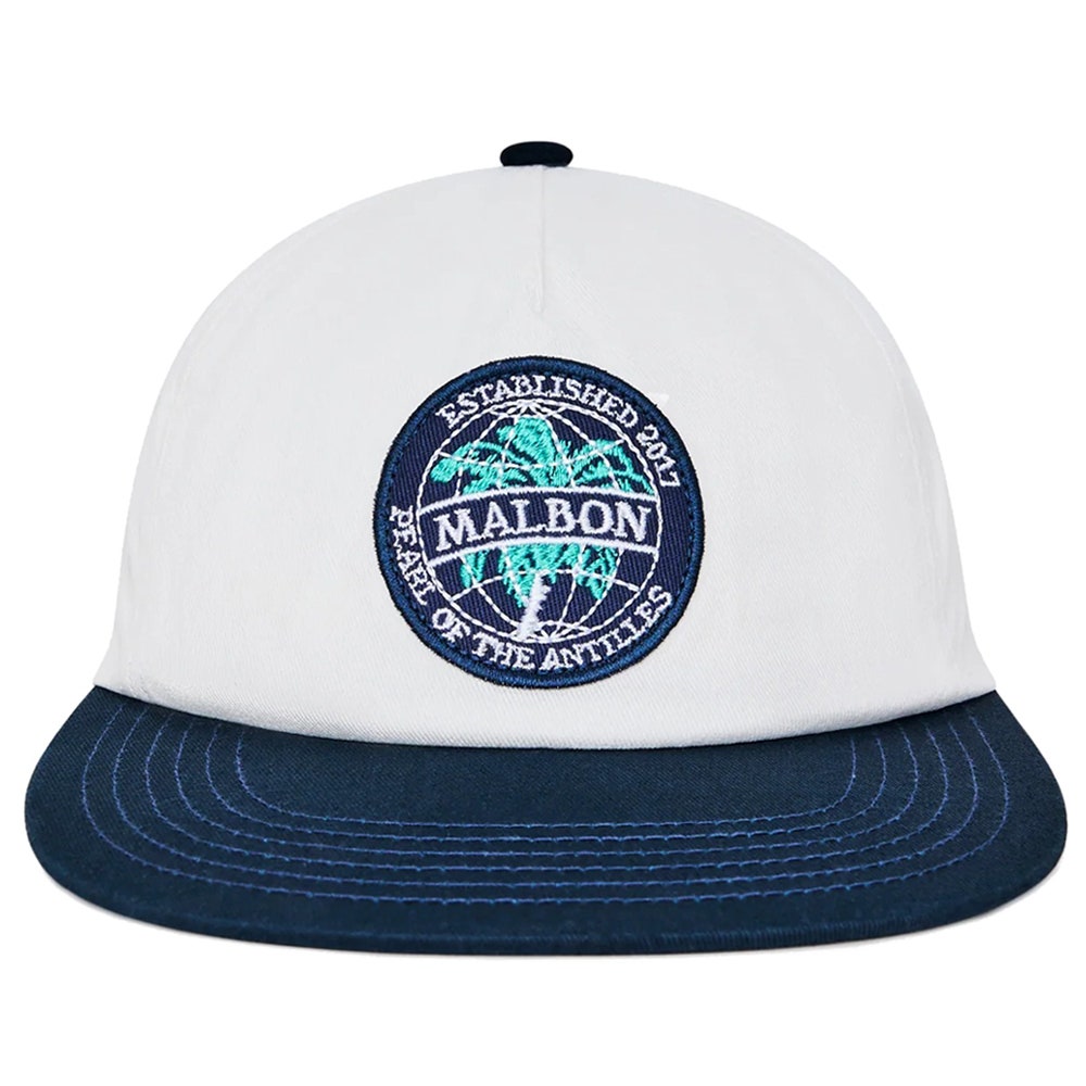 Malbon Golf Cap - Palmera Snapback - White SS26