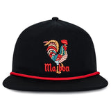 Malbon Golf Cap - Rooster Snapback - Black SU26