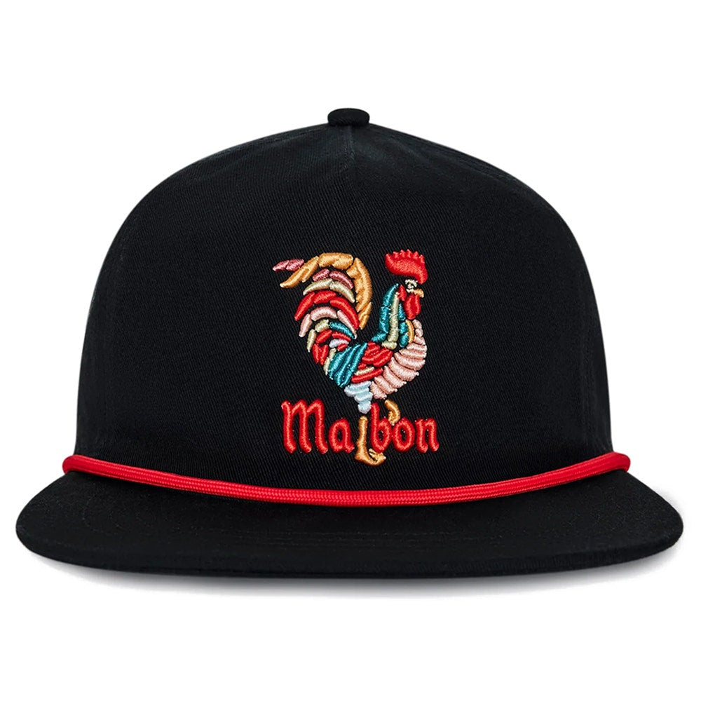 Malbon Golf Cap - Rooster Snapback - Black SU26
