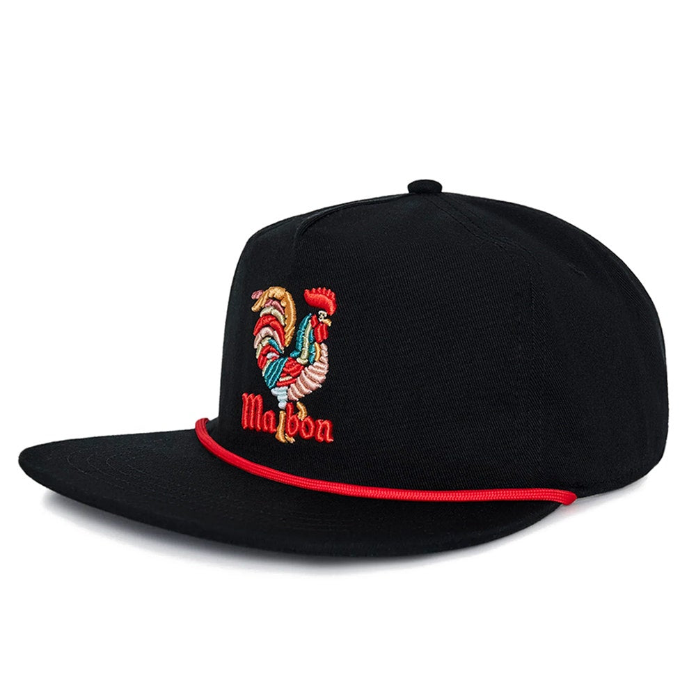 Malbon Golf Cap - Rooster Snapback - Black SU26