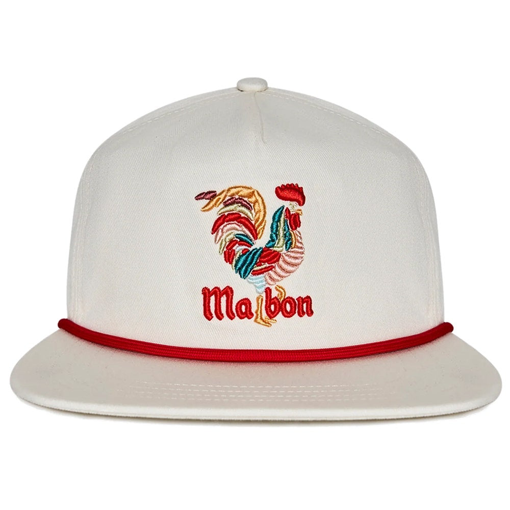 Malbon Golf Cap - Rooster Snapback - Cream SU26