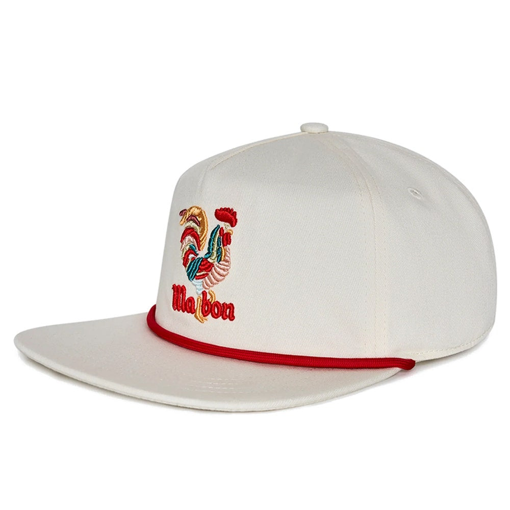 Malbon Golf Cap - Rooster Snapback - Cream SU26