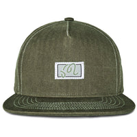 Malbon Golf Cap - Station Snapback - Military Green FA26
