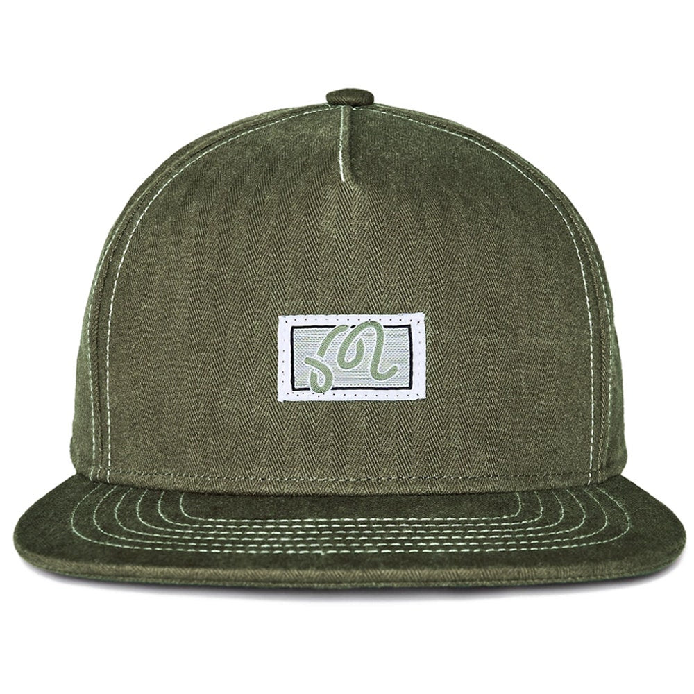 Malbon Golf Cap - Station Snapback - Military Green FA26