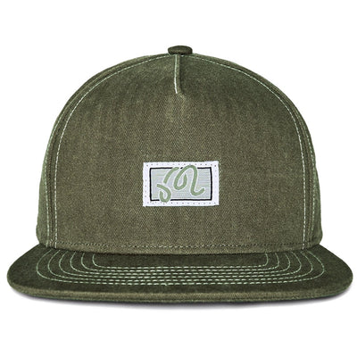 Malbon Golf Cap - Station Snapback - Military Green FA26