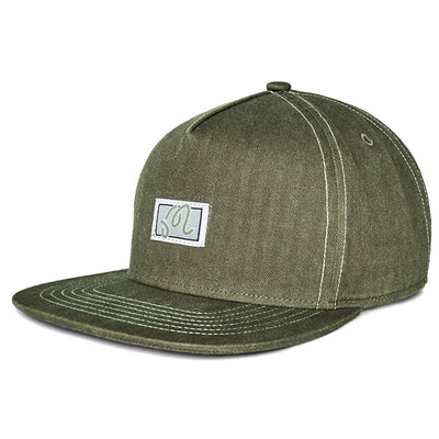 Malbon Golf Cap - Station Snapback - Military Green FA26