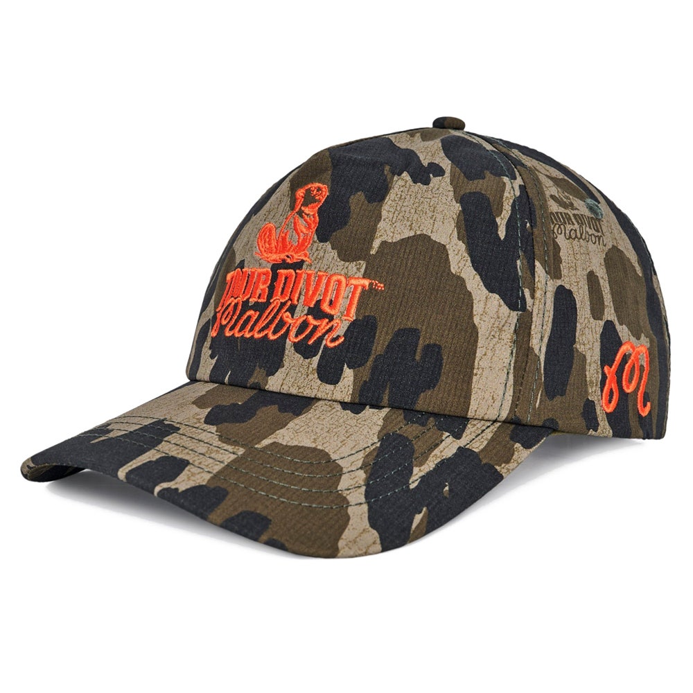 Malbon Golf Cap - Tour Divot Camo Snapback - Bark Camo SS26