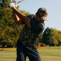 Malbon Golf Cap - Tour Divot Camo Snapback - Bark Camo SS26