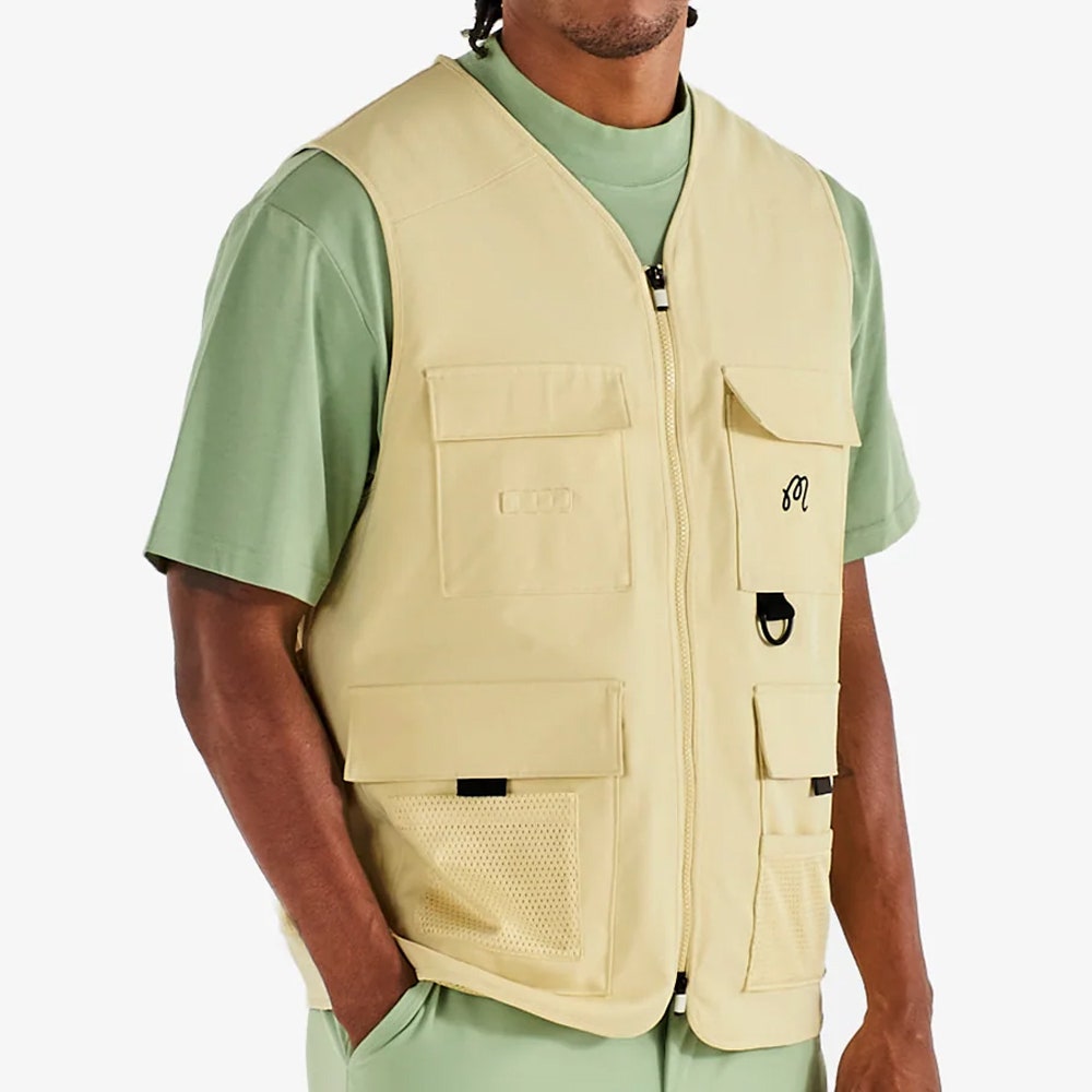 Malbon Golf Gilet - Bird Watching Vest - Aloe Wash SS26