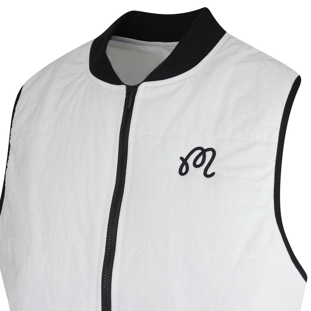 Malbon Golf Gilet - Evergreen M Icon Padded Vest - White SS25