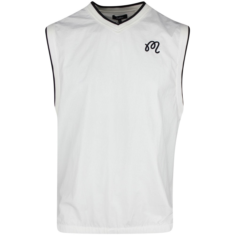 Malbon Golf Gilet - Evergreen M Icon Vest - White SS25