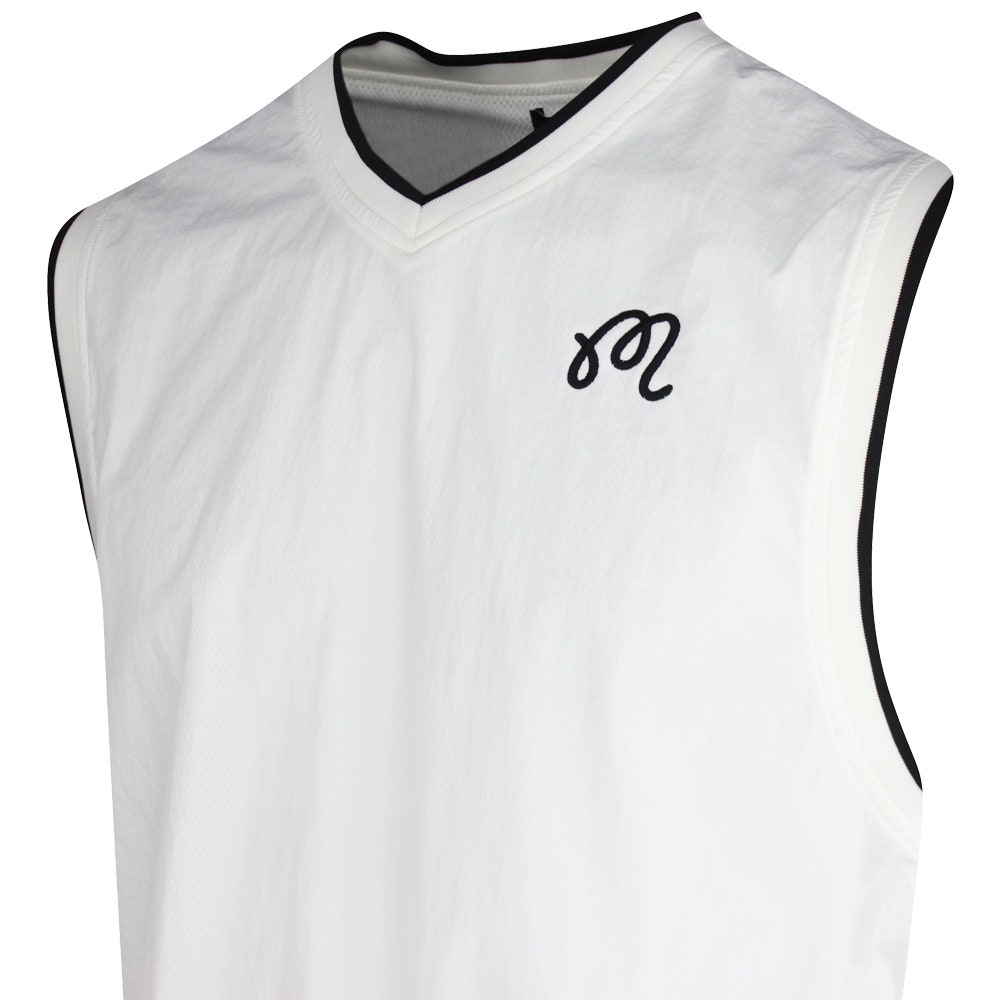 Malbon Golf Gilet - Evergreen M Icon Vest - White SS25