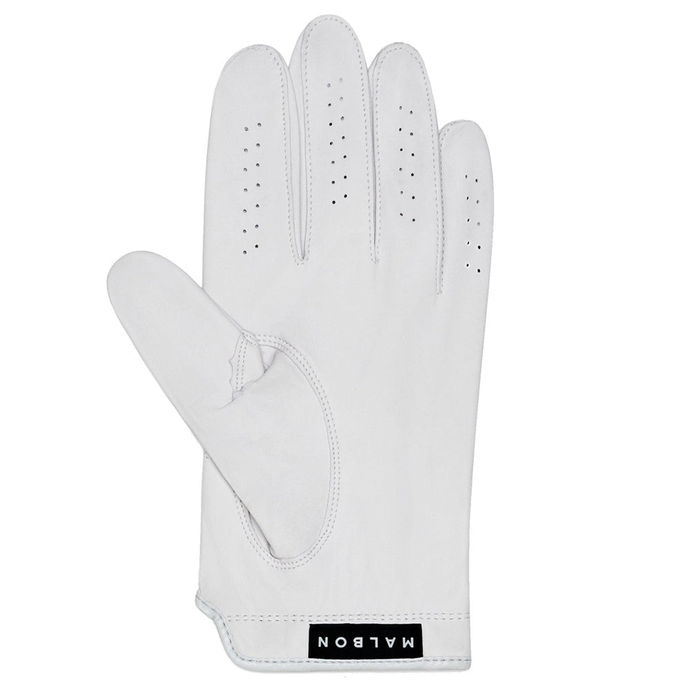 Malbon Golf Glove - Clover Leather LH - White FA25