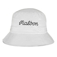 Malbon Golf Hat - Evergreen M Icon Bucket - White SS25