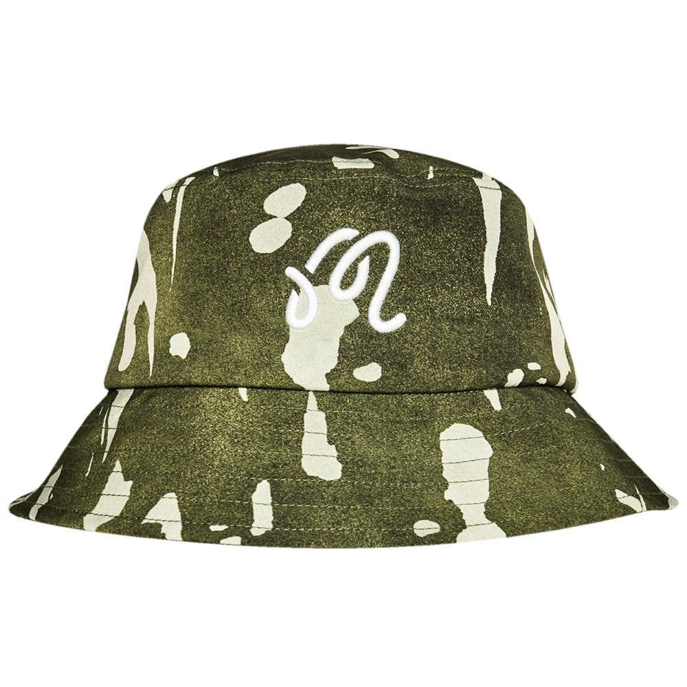Malbon Golf Hat - Inkwash Bucket - Olive Inkwash FA26