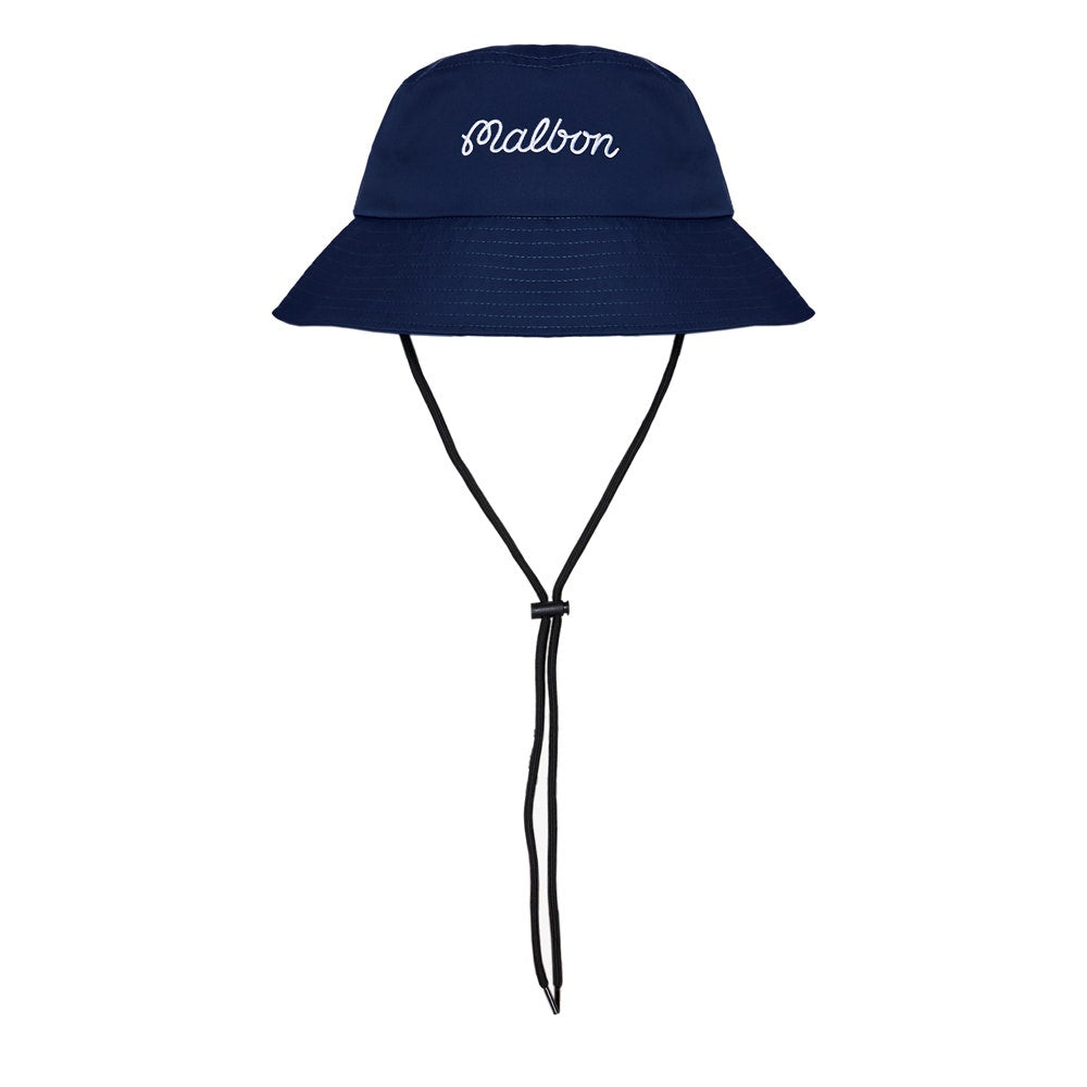Malbon Golf Hat - Script Logo Bucket - Navy FA25