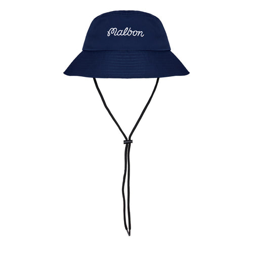 Malbon Golf Hat - Script Logo Bucket - Navy FA25