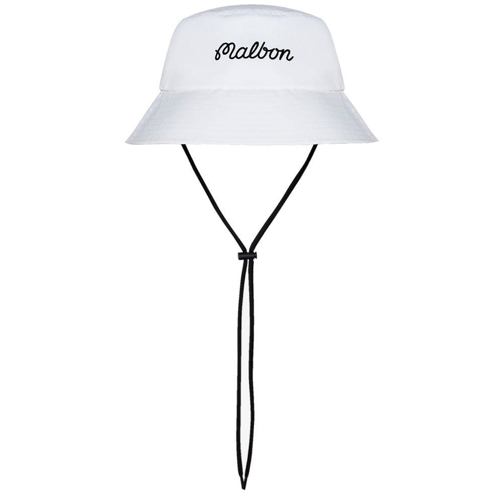 Malbon Golf Hat - Script Logo Bucket - White FA25