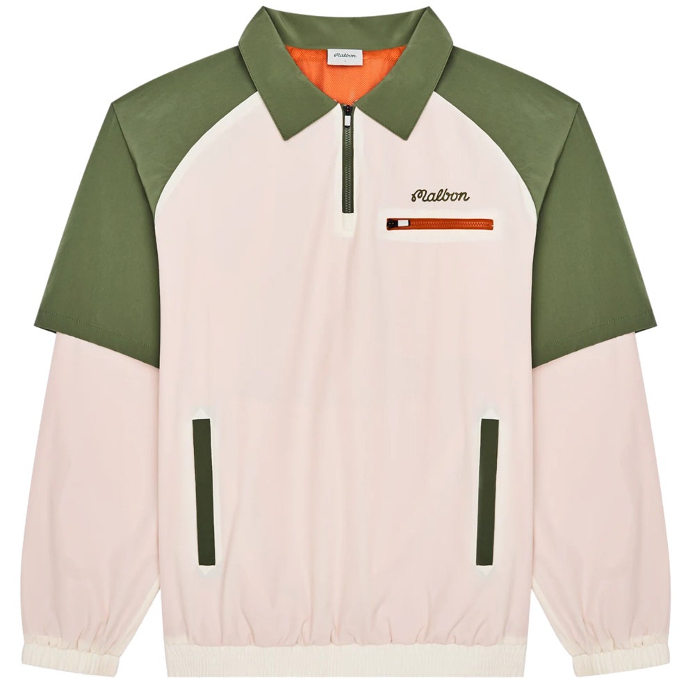 Malbon Golf Jacket - Marina Windshirt - Cream - Olivine SS26