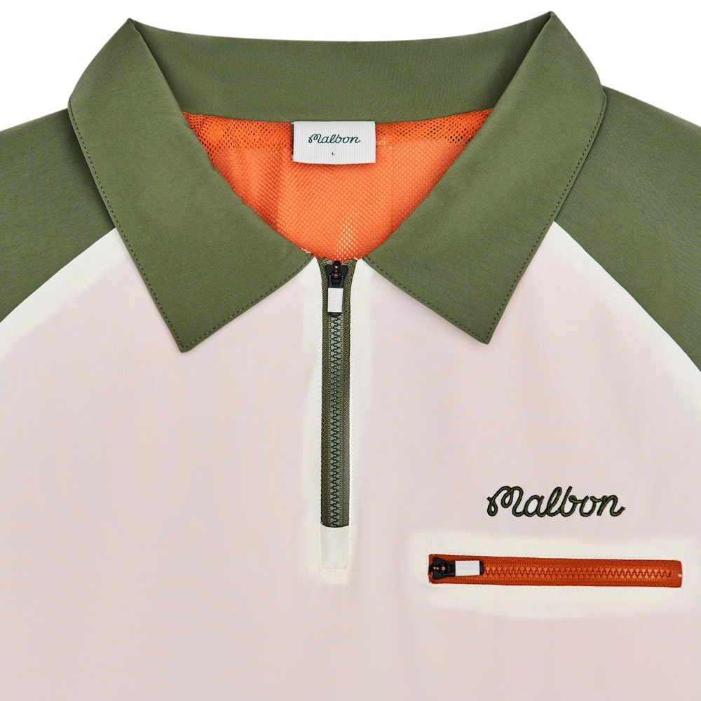Malbon Golf Jacket - Marina Windshirt - Cream - Olivine SS26