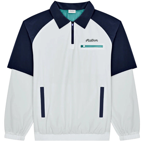 Malbon Golf Jacket - Marina Windshirt - White - Midnight SS26