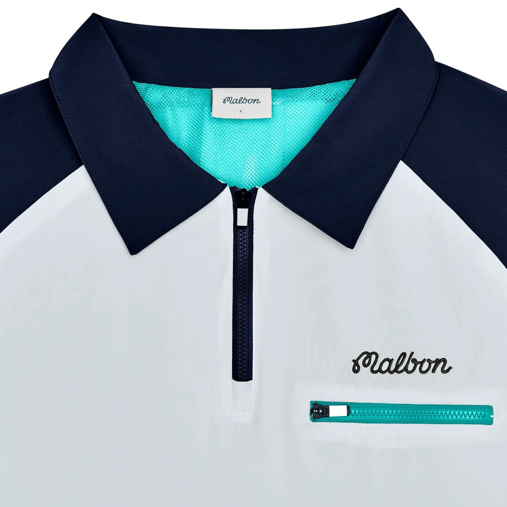 Malbon Golf Jacket - Marina Windshirt - White - Midnight SS26
