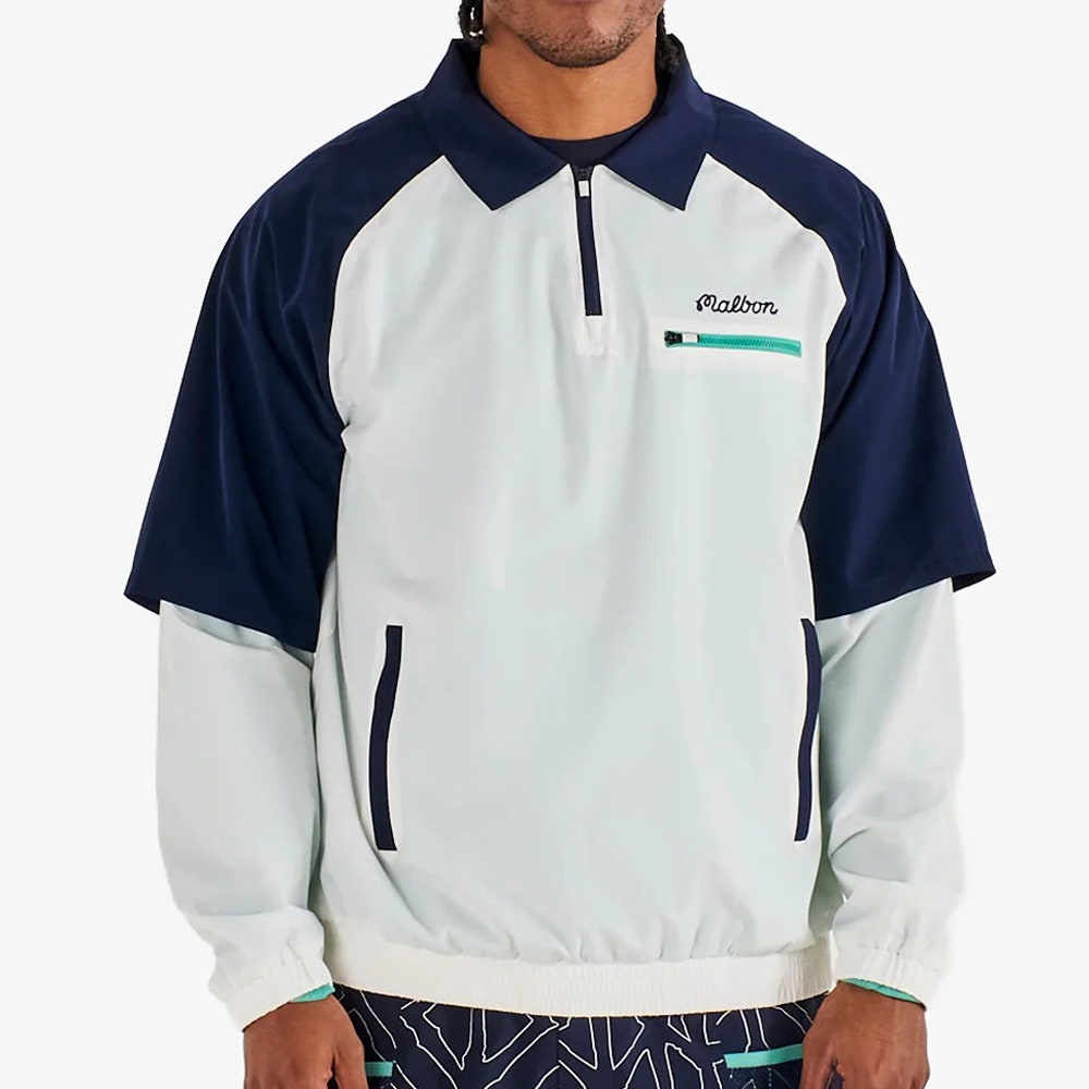 Malbon Golf Jacket - Marina Windshirt - White - Midnight SS26