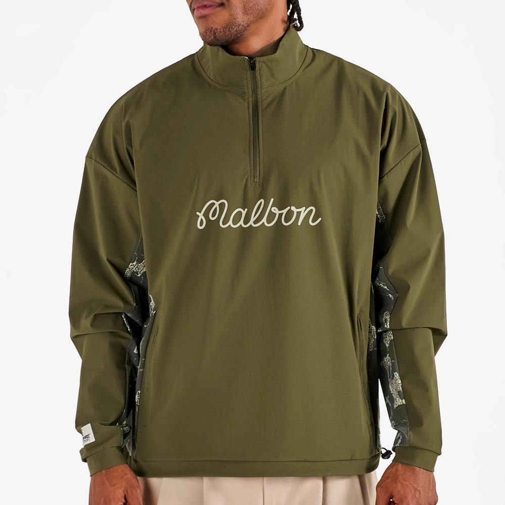 Malbon Golf Jacket - Tour Divot Camo Performance QZ - Bark Camo SS26