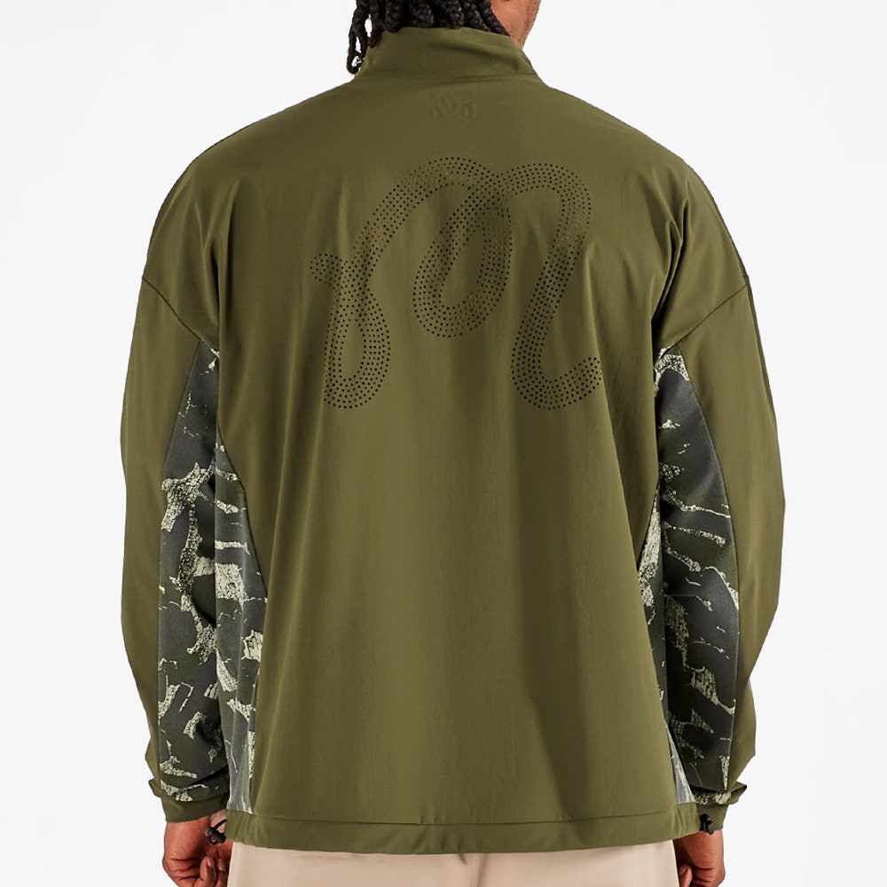 Malbon Golf Jacket - Tour Divot Camo Performance QZ - Bark Camo SS26