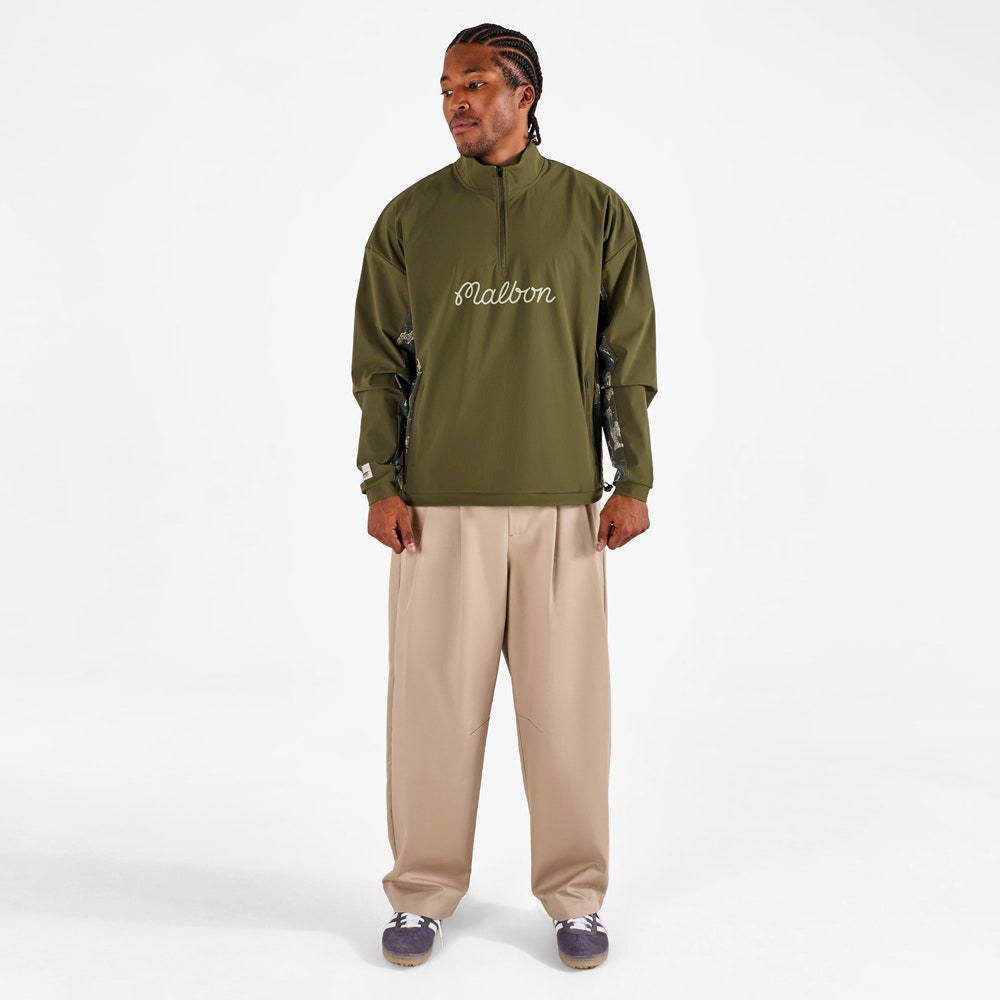 Malbon Golf Jacket - Tour Divot Camo Performance QZ - Bark Camo SS26