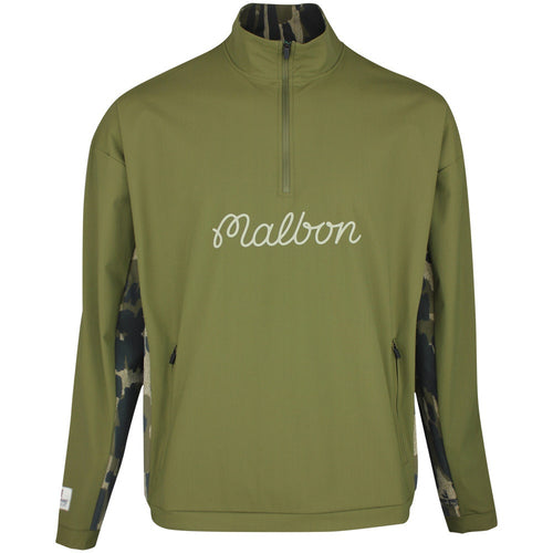 Malbon Golf Jacket - Tour Divot Camo Performance QZ - Bark Camo SS26