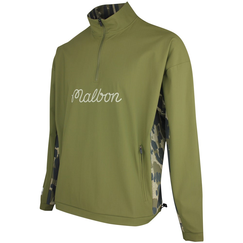 Malbon Golf Jacket - Tour Divot Camo Performance QZ - Bark Camo SS26
