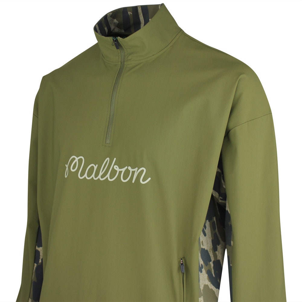 Malbon Golf Jacket - Tour Divot Camo Performance QZ - Bark Camo SS26