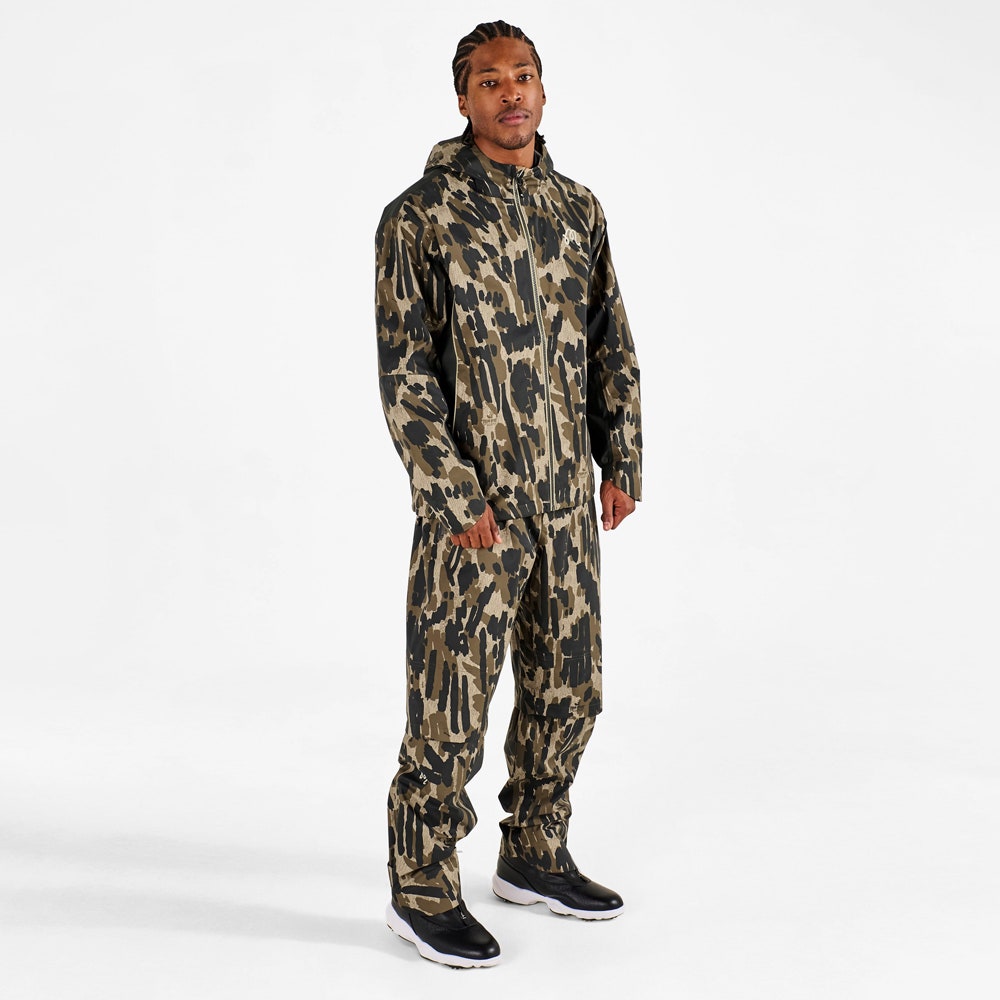 Malbon Golf Jacket - Tour Divot Camo Rain Jkt - Bark Camo SS26