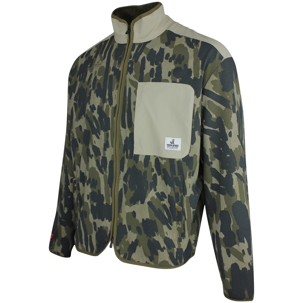 Malbon Golf Jacket - Tour Divot Camo Sherpa FZ - Bark Camo SS26