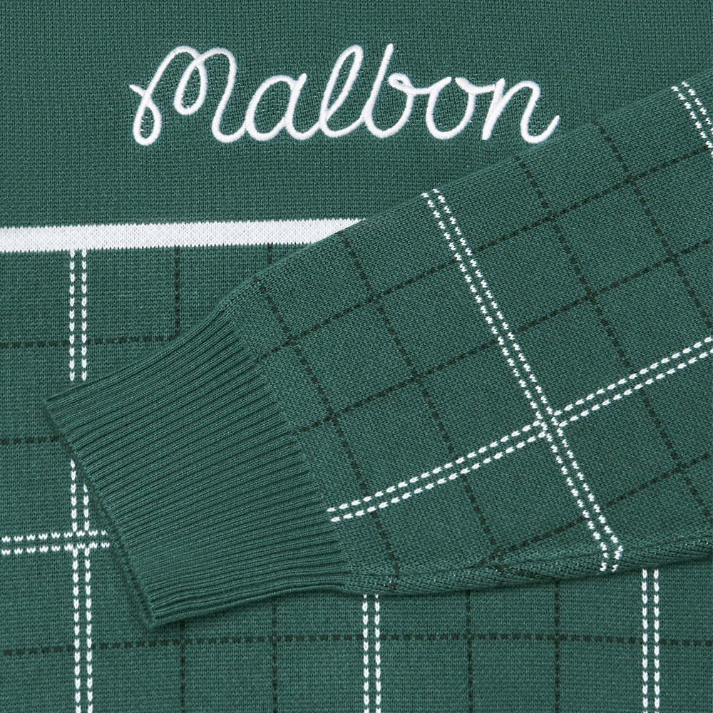Malbon Golf Jumper - Bennett Plaid Sweater - Hunter Green HO25