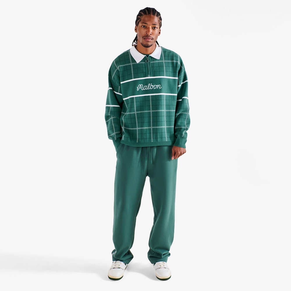 Malbon Golf Jumper - Bennett Plaid Sweater - Hunter Green HO25
