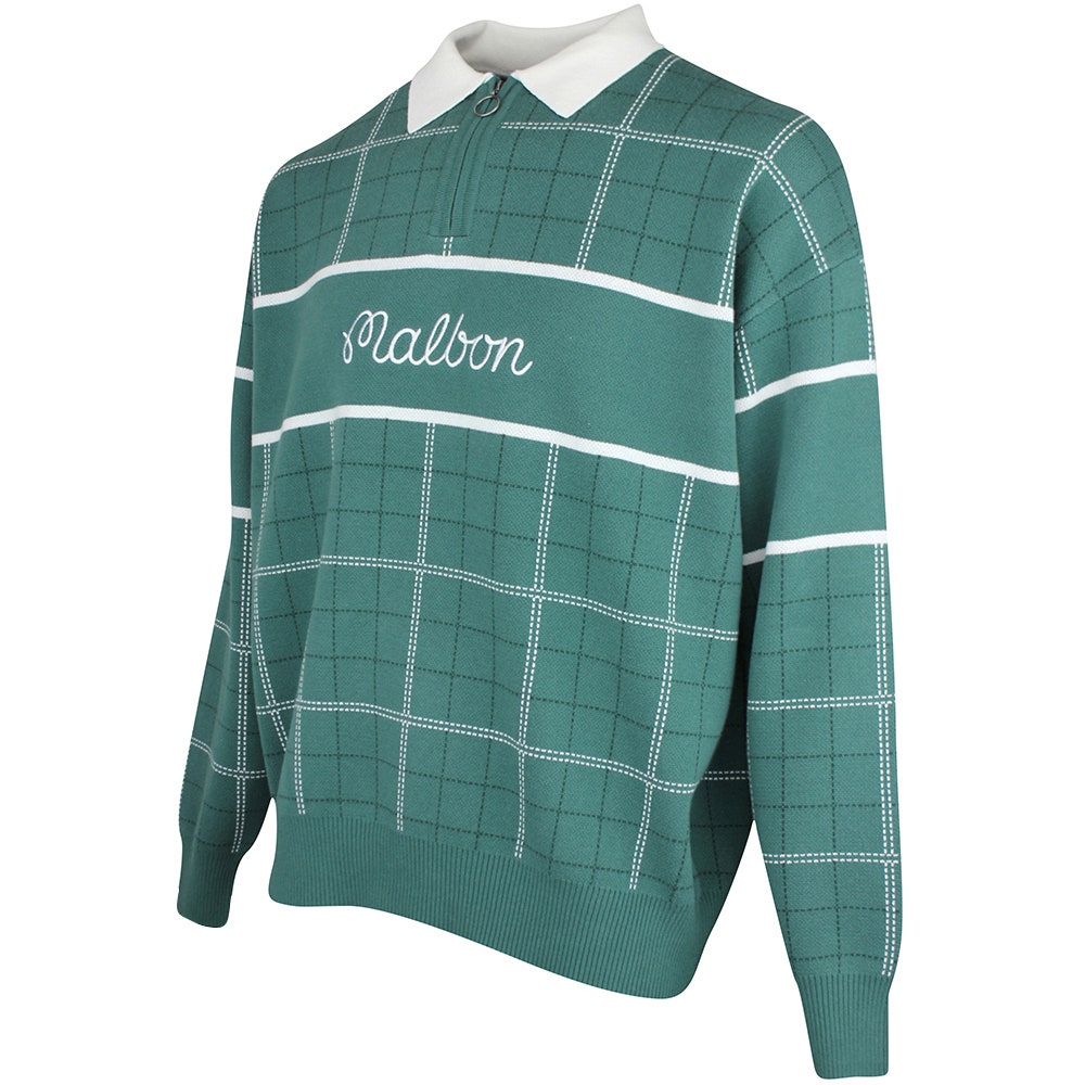 Malbon Golf Jumper - Bennett Plaid Sweater - Hunter Green HO25