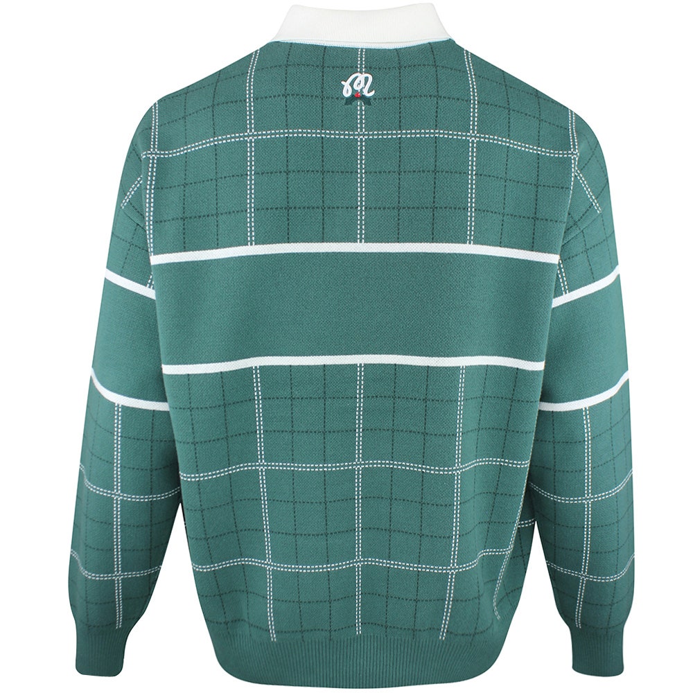 Malbon Golf Jumper - Bennett Plaid Sweater - Hunter Green HO25