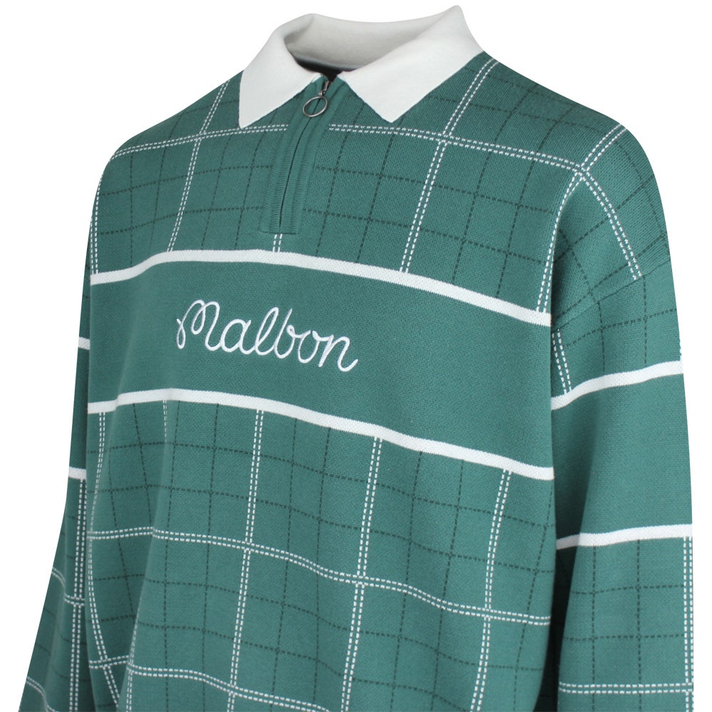 Malbon Golf Jumper - Bennett Plaid Sweater - Hunter Green HO25