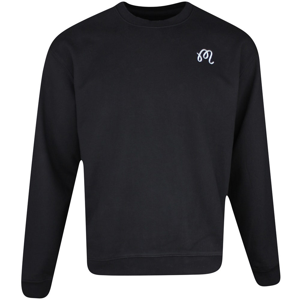 Malbon Golf Jumper - Evergreen M Icon Crew Neck - Black SS25