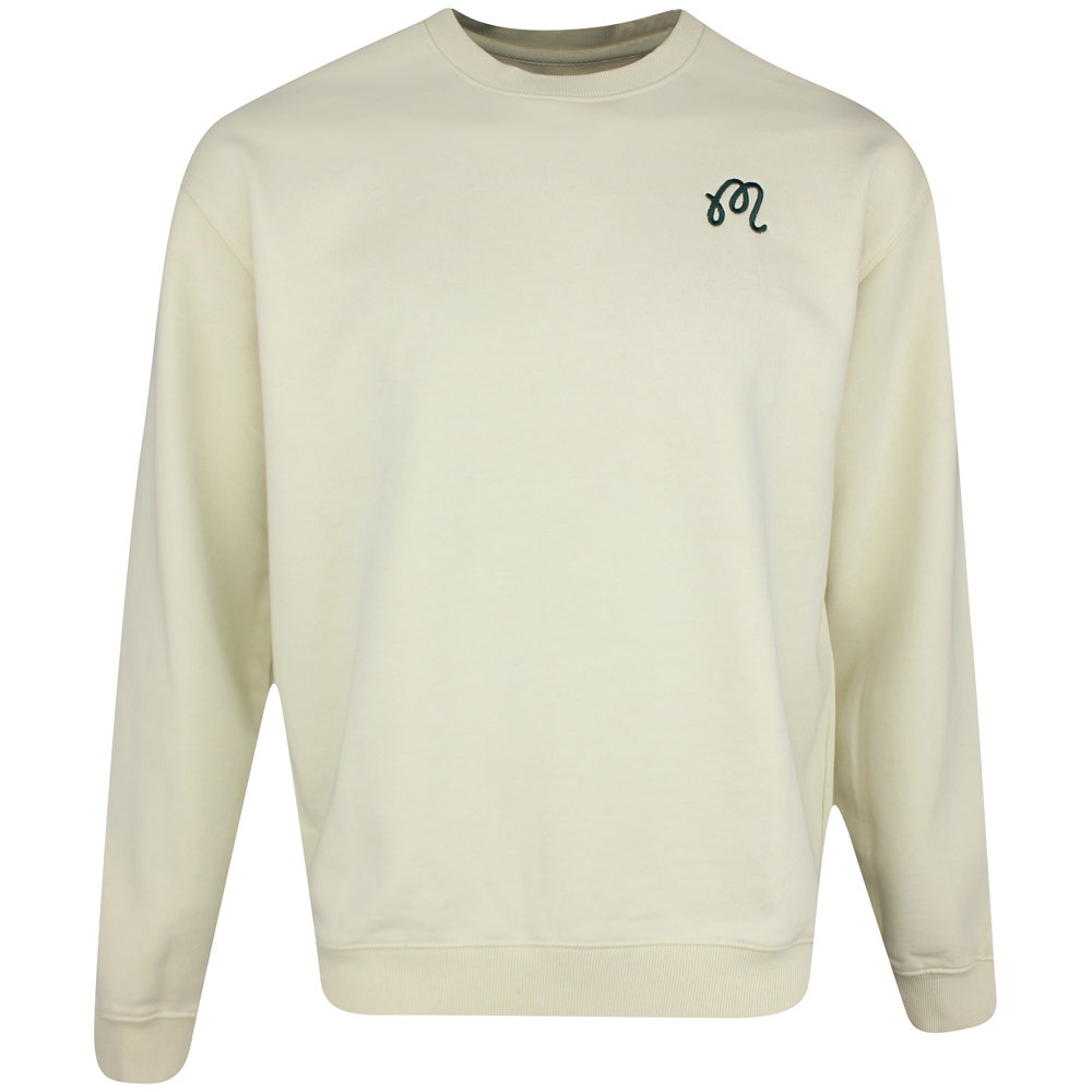 Malbon Golf Jumper - Evergreen M Icon Crew Neck - Natural SS25