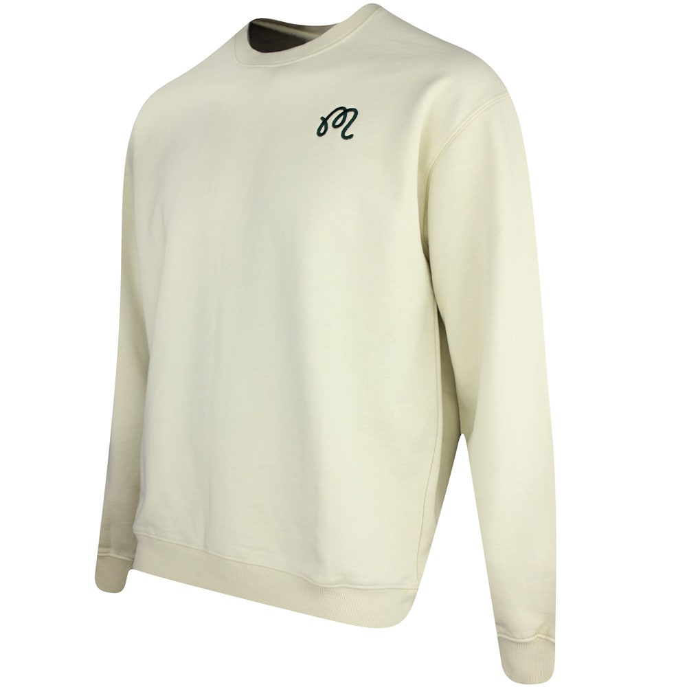 Malbon Golf Jumper - Evergreen M Icon Crew Neck - Natural SS25