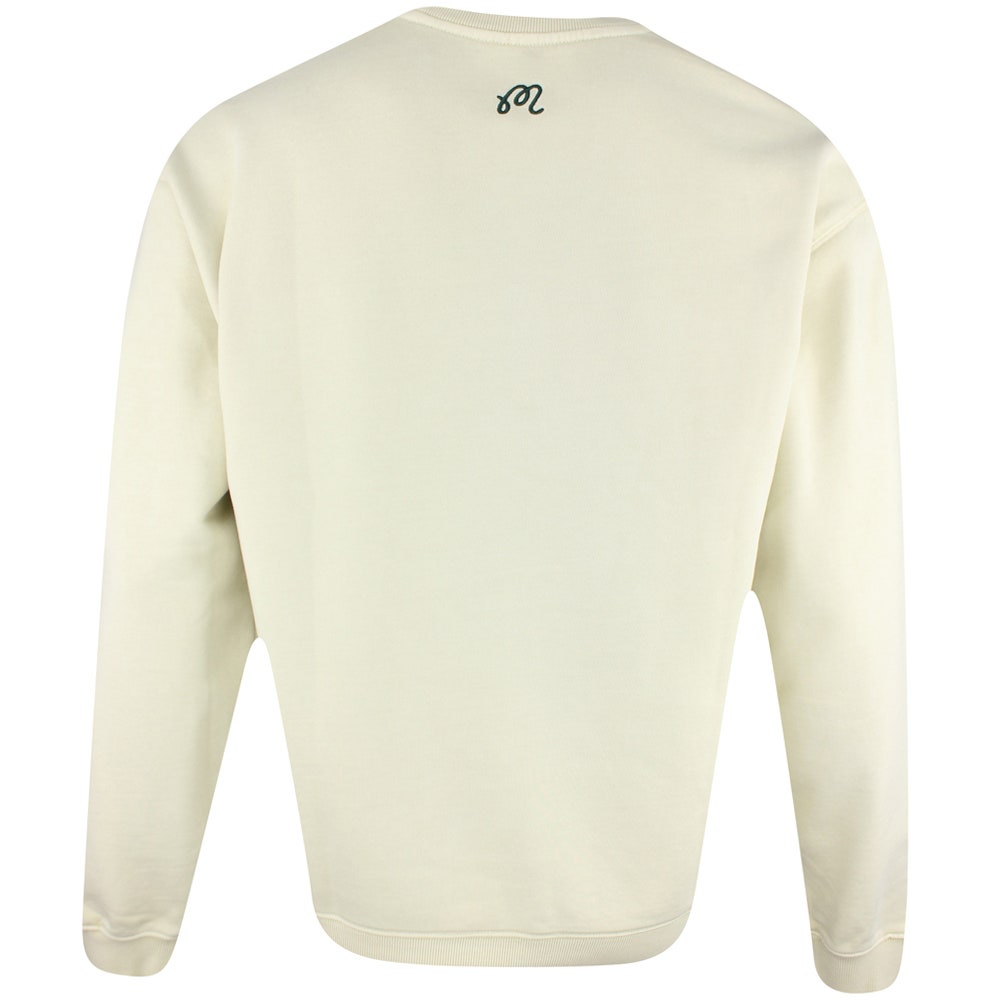 Malbon Golf Jumper - Evergreen M Icon Crew Neck - Natural SS25