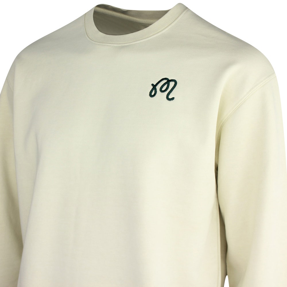 Malbon Golf Jumper - Evergreen M Icon Crew Neck - Natural SS25