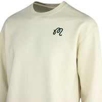 Malbon Golf Jumper - Evergreen M Icon Crew Neck - Natural SS25