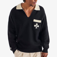 Malbon Golf Jumper - King Of Clubs Sweater - Black FA25