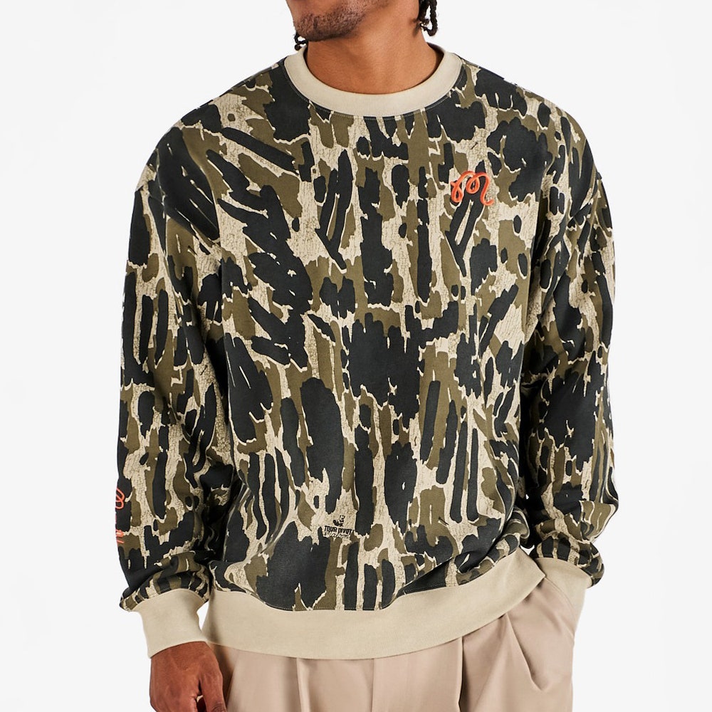 Malbon Golf Jumper - Range Tour Divot Camo Sweatshirt - Bark Camo SS26