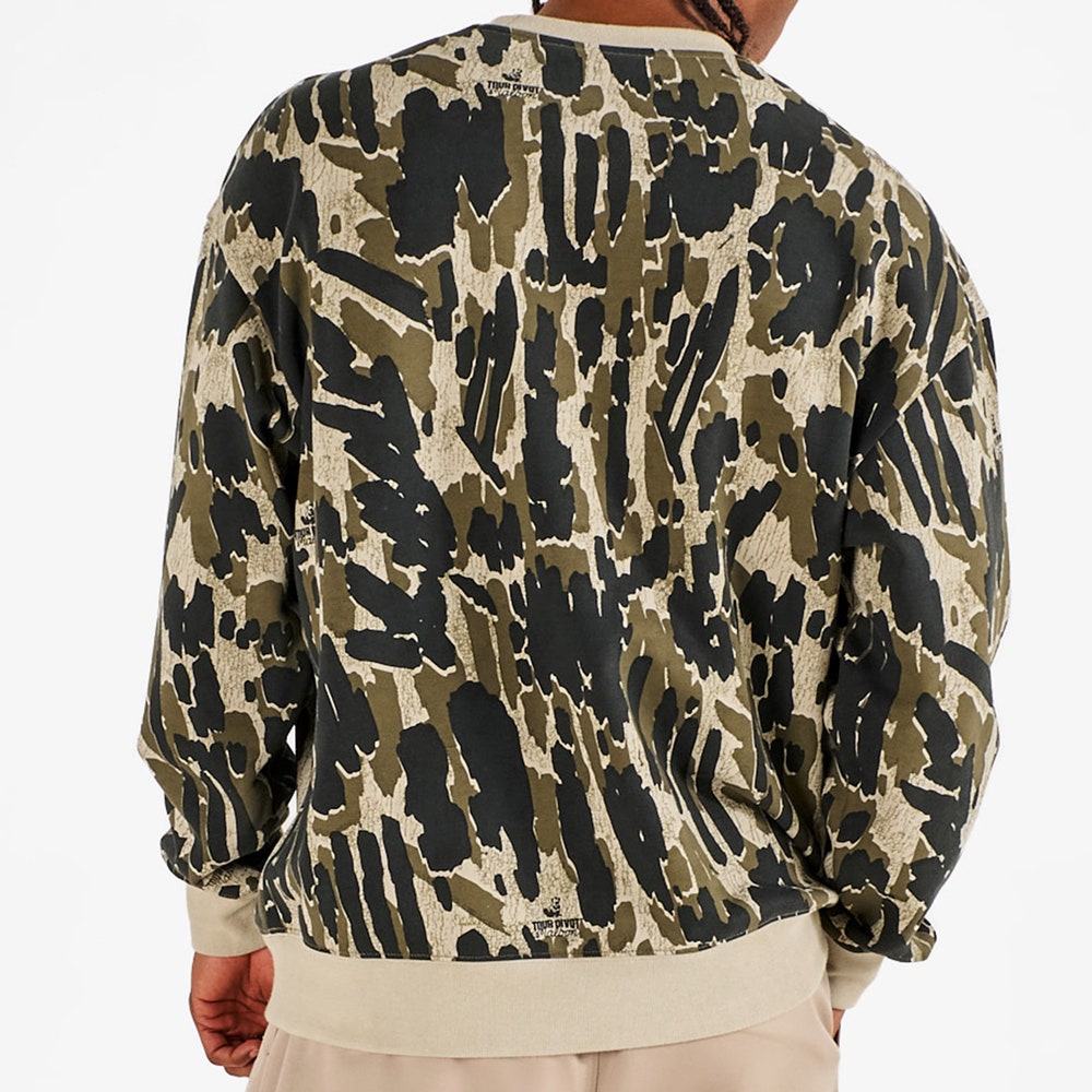 Malbon Golf Jumper - Range Tour Divot Camo Sweatshirt - Bark Camo SS26